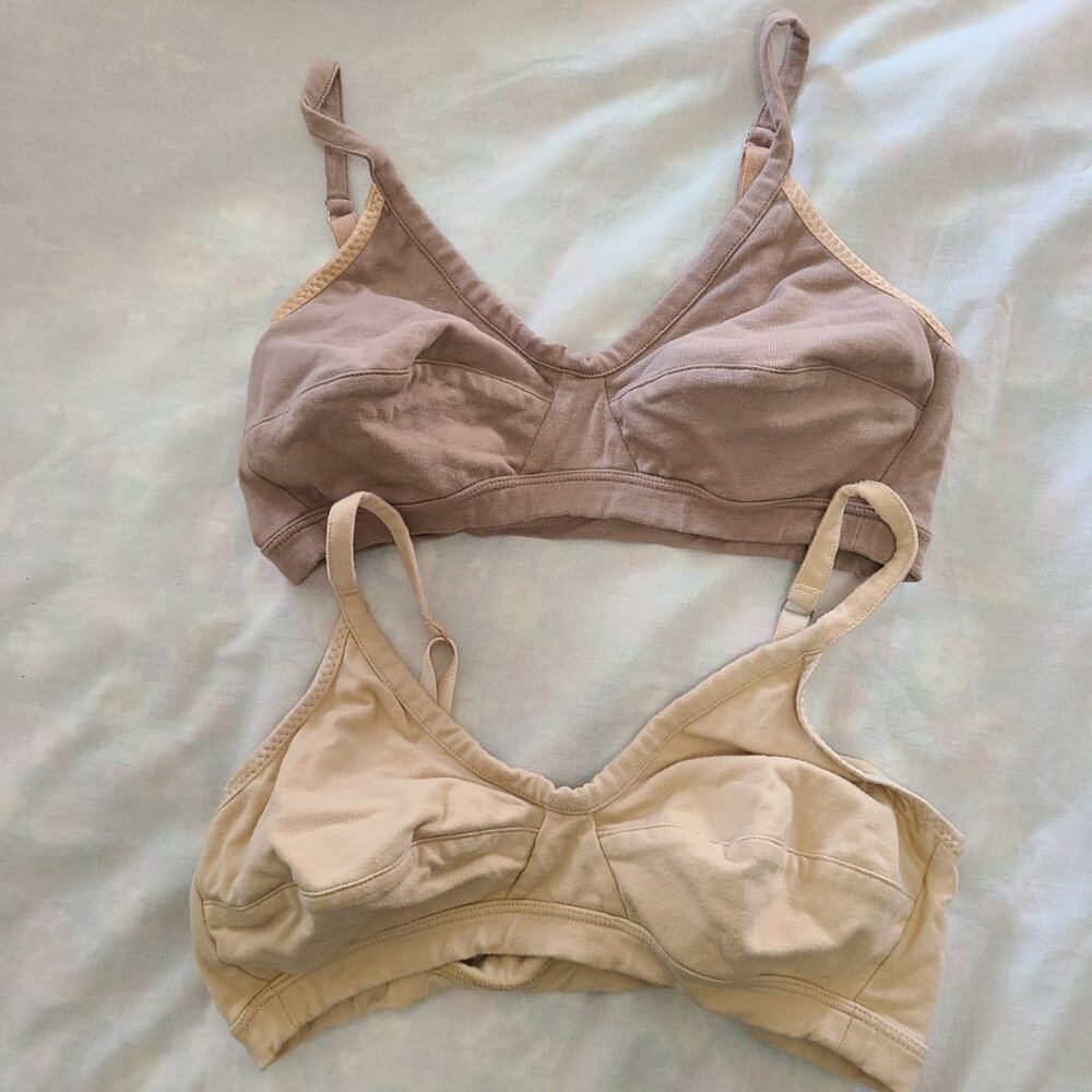 2 Brook There Organic Cotton Bras 34 C/D USA-made